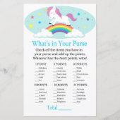 ユニコーンあなたの財布ゲームの赤ちゃんシャワーの中に何がある (正面)