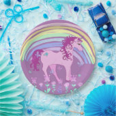 ユニコーンおとぎ話の誕生日パーティープレート紫 ペーパープレート (パーティー)