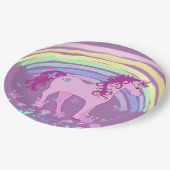 ユニコーンおとぎ話の誕生日パーティープレート紫 ペーパープレート (アングル)