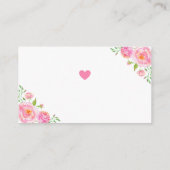 ユニコーンおむつラッフルチケットベビーガールシャワーピンク エンクロージャーカード (裏面)