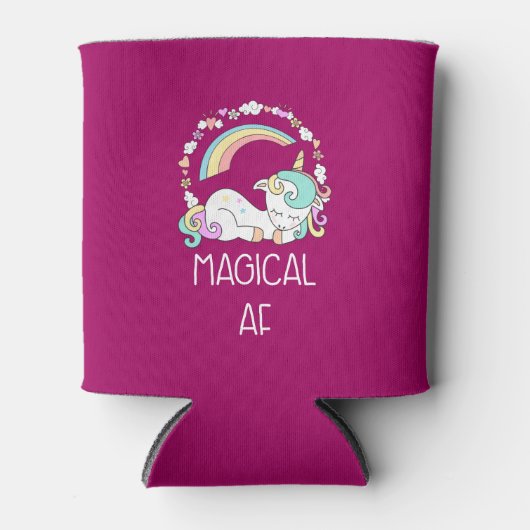 ユニコーンおもしろいことわざマジカルAFイラストレーション 缶クーラー (正面)