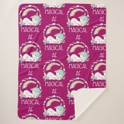 ユニコーンおもしろいことわざマジカルAF シェルパブランケット (正面)