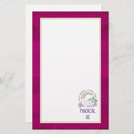 ユニコーンおもしろいことわざマジカルAF 便箋 (正面/裏面)