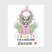 ユニコーンおもしろいの衣装を着たユーモアガ自然のままのグのエイリアン シール (シート)