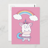 ユニコーンおもしろいはがき ポストカード (正面/裏面)