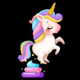 ユニコーンおもしろいウンチ Tシャツ