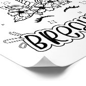 ユニコーンおもしろいカラーリングポスター ポスター (角)