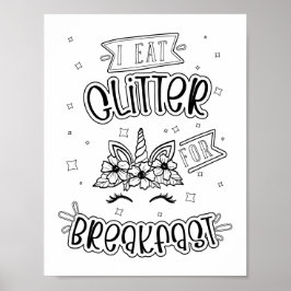 ユニコーンおもしろいカラーリングポスター ポスター