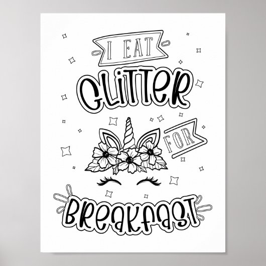 ユニコーンおもしろいカラーリングポスター ポスター (正面)