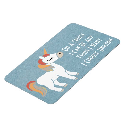 ユニコーンおもしろいクルーズシップ客室ステートルームドア マグネット (左側)