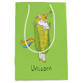 ユニコーンおもしろいコーン抱き枕 ミディアムペーパーバッグ (正面)