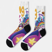 ユニコーンおもしろいスローガン ソックス (左)