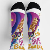 ユニコーンおもしろいスローガン ソックス (上部)