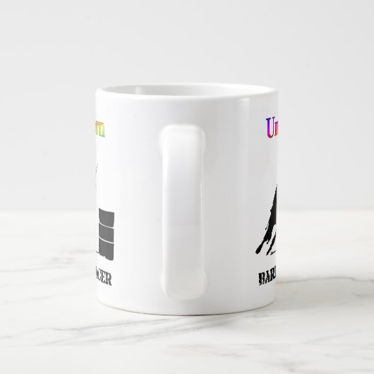 ユニコーンおもしろいバレルレーサー ジャンボコーヒーマグカップ (裏面)