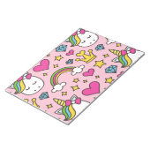 ユニコーンおもしろいパターンピンク魔法ウマかわいい ノートパッド (アングル)