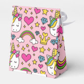 ユニコーンおもしろいパターンピンク魔法ウマかわいい フェイバーボックス (裏面サイド)