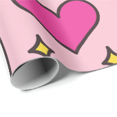 ユニコーンおもしろいパターンピンク魔法ウマかわいい ラッピングペーパー (ロールコーナー)