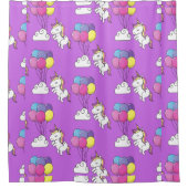 ユニコーンおもしろいパターン魔法馬 シャワーカーテン (正面)