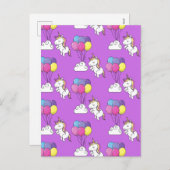 ユニコーンおもしろいパターン魔法馬 シーズンポストカード (正面/裏面)