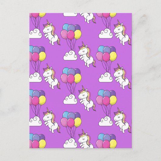 ユニコーンおもしろいパターン魔法馬 シーズンポストカード (正面)