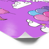 ユニコーンおもしろいパターン魔法馬 ポスター (コーナー)