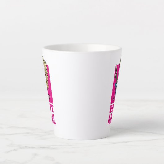 ユニコーンおもしろいパーティー動物グラムロッカーアニメ カフェラテマグ (正面)