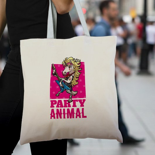 ユニコーンおもしろいパーティー動物グラムロッカーアニメ トートバッグ