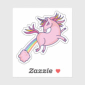 ユニコーンおもしろいファーティング虹マンガかわいいギャグ シール (シート)