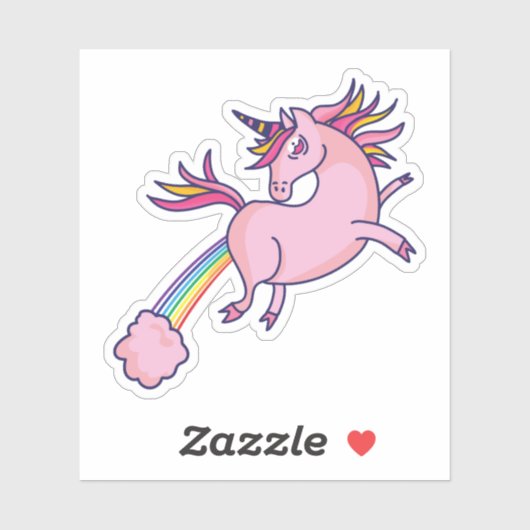 ユニコーンおもしろいファーティング虹マンガかわいいギャグ シール (シート)