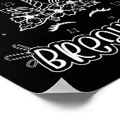 ユニコーンおもしろいブラック背景カラーリングポスター ポスター (角)