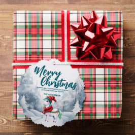 ユニコーンおもしろいメリークリスマスツリー雪の休日 オーナメントカード