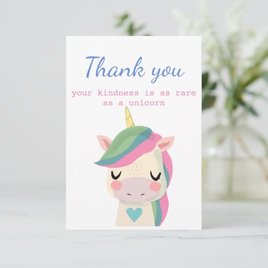 ユニコーンおもしろい並みの親切に サンキューカード (スタンド正面)