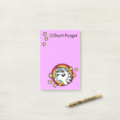 ユニコーンおもしろい及びレインボーグラフィックメモ帳 ポストイット (デスク上)