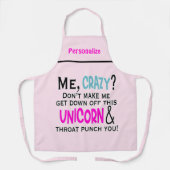 ユニコーンおもしろい引用文ユーモア女子料理 エプロン (正面)