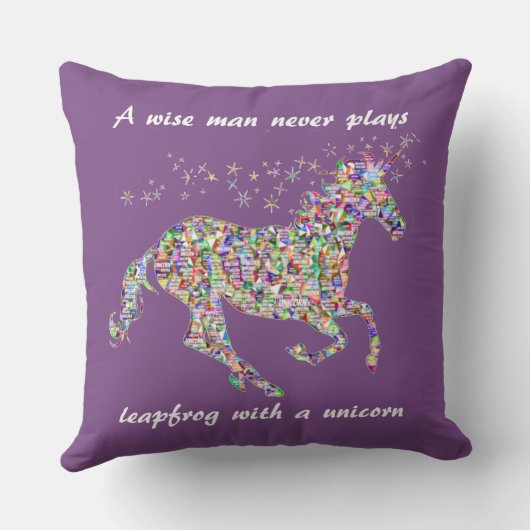 ユニコーンおもしろい引用文枕 クッション (裏面)