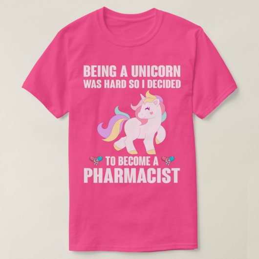 ユニコーンおもしろい薬剤師1 Tシャツ (デザイン正面)