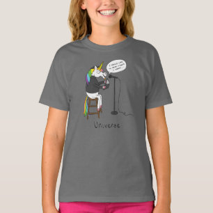 ユニコーンおもしろい詩の女の子のTシャツ Tシャツ