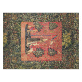 ユニコーンおよびゴシック様式ファンタジーの花の花のモチーフ テーブルクロス (正面(横))