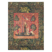 ユニコーンおよびゴシック様式ファンタジーの花の花のモチーフ テーブルクロス (正面)