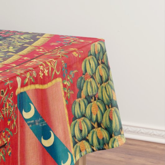 ユニコーンおよびゴシック様式ファンタジーの花の花のモチーフ テーブルクロス (インサイチュ)