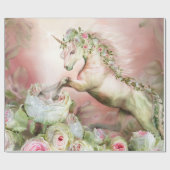 ユニコーンおよびバラの芸術のギフト用包装紙 ラッピングペーパー (フラット)