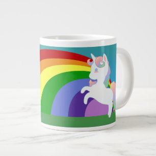 ユニコーンおよび虹の専門のマグ ジャンボコーヒーマグカップ