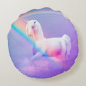 ユニコーンおよび虹 ラウンドクッション (裏面)