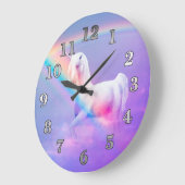 ユニコーンおよび虹 ラージ壁時計 (傾斜)