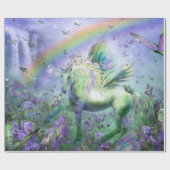 ユニコーンおよび蝶 ラッピングペーパー (フラット)