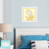 ユニコーンお洒落のガーリー名パーソナライズされた前 箔ポスター (インサイチュ (寝室))