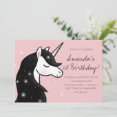 ユニコーンお洒落ガールバースデーパーティー 招待状 (スタンド正面)