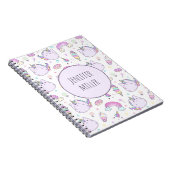 ユニコーンお洒落キッズガールパーソナライズされたズ名 ノートブック (右側)