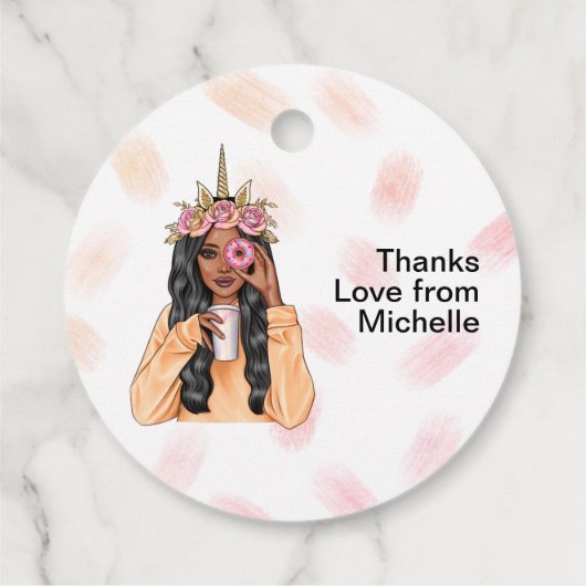 ユニコーンお洒落ドヌガール誕生日 フェイバータグ (裏面)