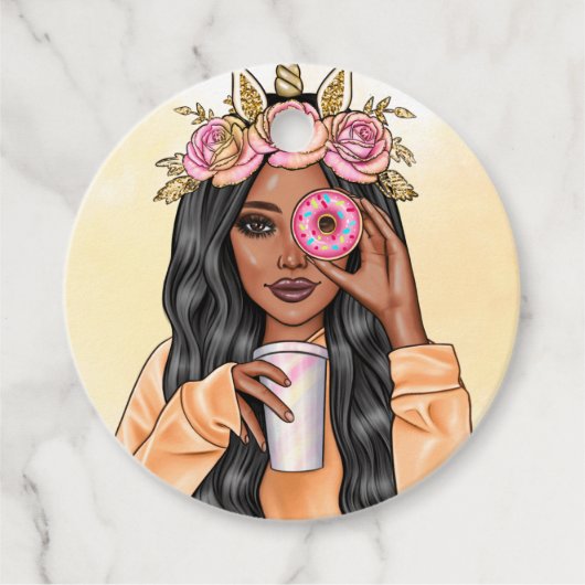 ユニコーンお洒落ドヌガール誕生日 フェイバータグ (正面)